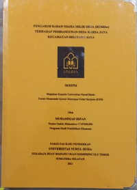 Image of Pengaruh Badan Usaha Milik Desa (BUMDes) Terhadap Pembangunan Desa Karsa Jaya Kecamatan Belitang Jaya