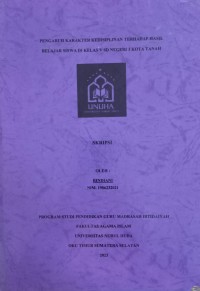 Image of Pengaruh Karakter Kedisiplinan Terhadap Hasil Belajar Siswa di Kelas V SD Negeri 3 Kota Tanah