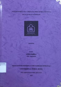 Image of Pengaruh Minat Baca terhadap Presentasi Belajar Siswa Kelas III SDN 01 Gumawang