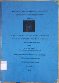Image of Kemampuan Menulis Cerpen Siswa Kelas VIII A SMP Al - Hikmah Istiqomah Suka Bumi