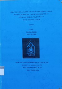 Image of Strategi Penamaan Nilai-Nilai Kearifan Lokal Budaya Komering untuk Meningkatkan Perilaku Beragama di SMAN 1 Buay Madang Timur
