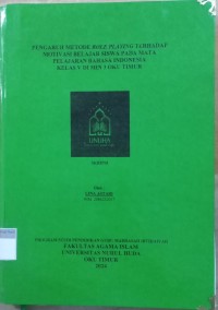 Image of Pengaruh Metode Role Playing Terhadap Motivasi Belajar Siswa Pada Mata Pelajaran Bahasa Indonesia Kelas V di MIN 3 OKU Timur