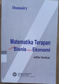 Image of Matematika Terapan untuk Bisnis dan Ekonomi