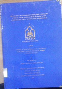 Image of The Influence of Audio Based Learning Media in Improving Students' Writing Ability on Narrative Text of the Eighth Grade Students' of SMP Pangudi Luhur Sukaraja