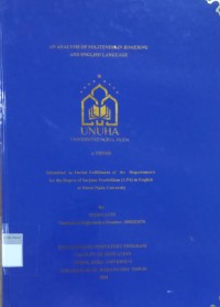 Image of An Analysis of Politeness in Komering and English Language