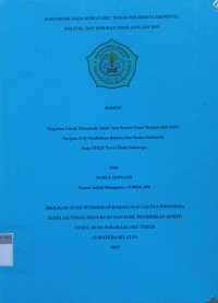 Image of Eufemisme pada Koran OKU Timur Pos Berita Kriminal, Politik, dan Hiburan Edisi Januari 2019
