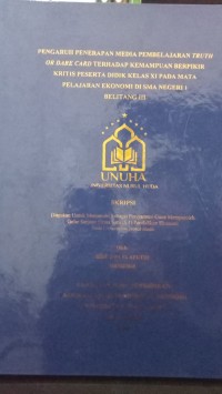 Image of Pengaruh Penerapan Media Pembelajaran Truth Or Dare Card Terhadap Kemampuan Berpikir Kritis Peserta Didik Kelas XI Pada Mata Pelajaran Ekonomi Di SMA Negeri Belitang III