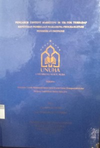 Image of Pengaruh Konten Marketing Di Tik-Tok Teehadap Keputusan Pembelian Mahasiswa program studi pendidikan Ekonomi
