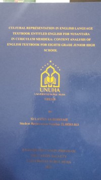 Image of Cultural Representation In English Language Textbook Entitled English For Nusantara In Curiculum Merdeka : Content Analysis Of English Textbook For Eighth Grade Junior High School