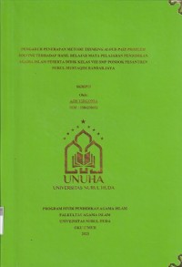 Image of Pengaruh Penerapan Metode Thinking Aloud Pair Problem Solving terhadap Hasil Belajar Mata Pelajaran Pendidikan Agama Islam Peserta Didik Kelas VII SMP Pondok Pesantren Nurul Mustaqim Bandar Jaya