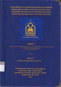 Image of Pengembangan Game Edukasi Berbasis Android Menggunakan Smart Apps Creator pada Mata Pelajaran Matematika untuk Meningkatkan Minat Belajar Siswa Kelas V di SDN Sukosari