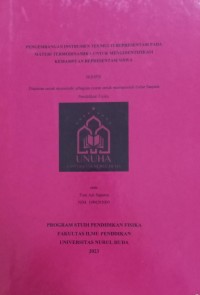 Image of Pengembangan instrumen Tes Multi Representasi pada Materi Termodinamika untuk Mengidentifikasi Kemampuan Representasi Siswa